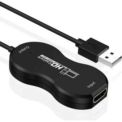 Video Grabber, Capture Card Switch 1080P 30fps HDMI auf USB HD Videoaufnahmekarte Streamdeck Pour Streaming Cam, Camcorder, Zoom Meeting, Online Klasse, Live-Übertragungen - Schwarz (1/5)