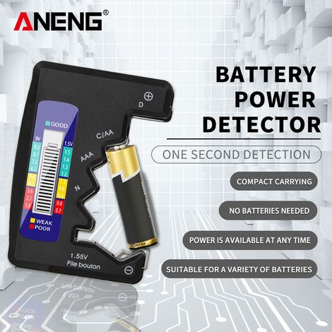 Decdeal Testeur de batterie aneng avec écran d'index d'alimentation LCD pour C D N AA AAA 9V 1.5V DÉTERNEUR DE BATTEURS DE BOUTAUX DE BOUTON (1/5)