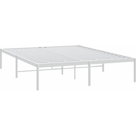 Bettgestell Metall Weiß 140x190 cm vidaXL