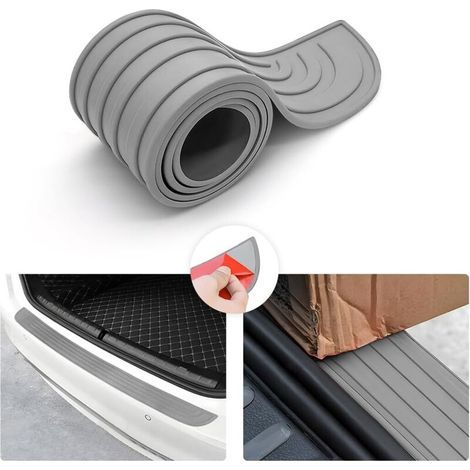 Protection Pare Choc Voiture, Protecteur Porte Coffre en Caoutchouc, Résistant Aux Rayures et Antidérapant, Convient à la Plupart des Accessoires Extérieurs de Voiture (Gris/101x8.5CM) (1/5)