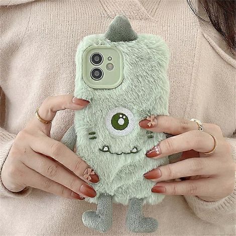 Wekity Furry Handyhülle kompatibel mit iPhone 12, niedliche und flauschige Plüschhülle aus ultraweichem TPU-Silikon, stoßfester Schutz [NX] (1/4)