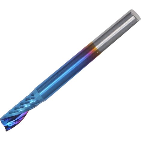 Fraise monobloc 1 dent revêtement nano bleu pour acier, tungstène CNC 4x10x40mm (1/5)