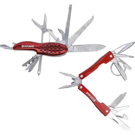 Jeu d Outils Multifonctions Inoxydable - 2 pcs - Compact et Durable - Acier - D-Work