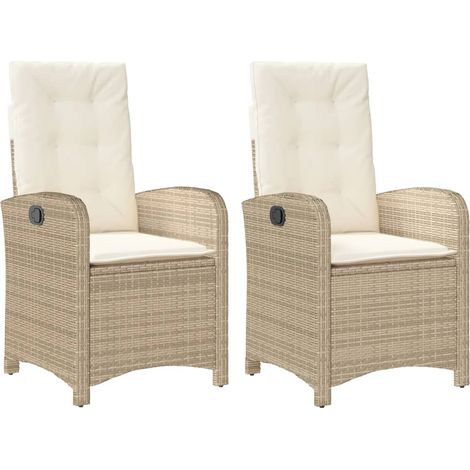 Maison Exclusive - Gartensessel mit Kissen 2 Stk. Verstellbar Bei