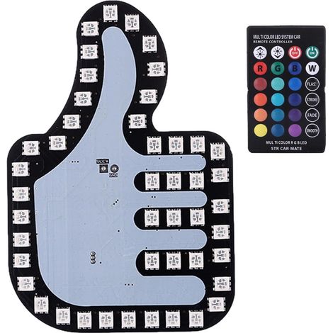 Lumière de gestes pour les doigts, lumières LED pour voiture, gadget de voiture et signalisation avec télécommande Enseignes LED pour voiture avec 3 gestes clignotants, gadget pour voiture (1/5)