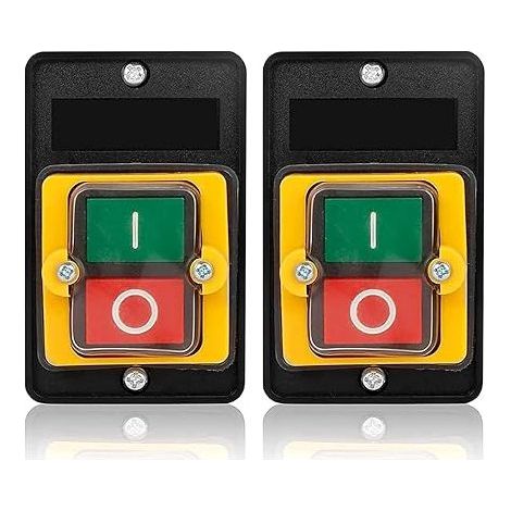 220V Binghe 2 pièces Bouton-Poussoir AC220V / 380V 10A Bouton-Poussoir Imperméable Bouton Poussoir on/Off Utilisé pour Machines Textiles d'Équipement Mécanique (1/4)