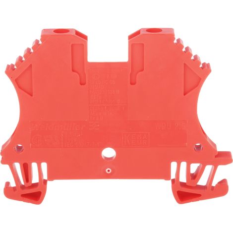 Bloc de jonction de traversée Weidmuller WDU, 2.5mm², A visser, Rouge ( Prix pour Paquet de 10 )