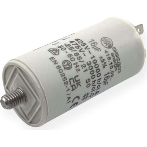 Cyclingcolors – Condensateur de démarrage universel 16µF 450V – Ø40mm – Longueur 70mm – Fixation M8 – 2 cosses – Température de service -25°C à +85°C