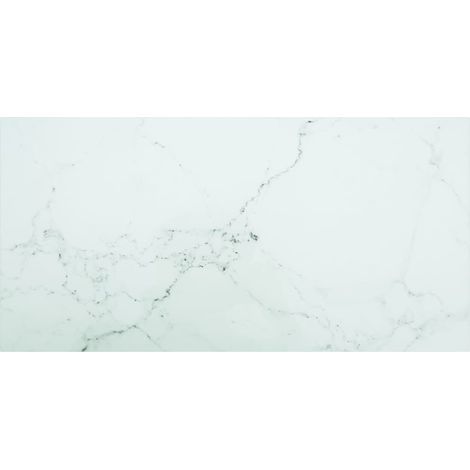 Tischplatte Weiß 100x50 cm 6 mm Hartglas in Marmoroptik