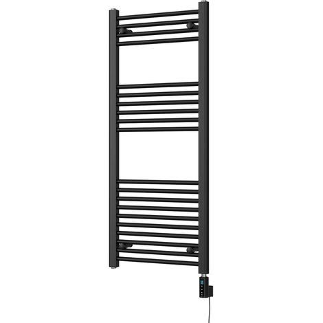 Zennor - Black Electric Towel Rail H1200mm x W500mm Straight 500w Thermostatic WIFI (1/3)