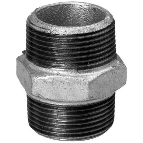 Hermann Schmidt Temperguss Doppelnippel DN 20, 3/4" Aussengewinde, verzinkt (1/5)
