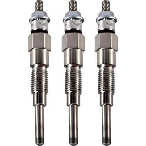 Jeu de 3 bougies de préchauffage 16851-65510 16851-65512 pour tracteurs Kubota D722 D902 D905 D1005 D1105 V1505 V1305 B1700D B1700E ZD326 ZD305 et tondeuses à gazon BX1800D BX1830D (1/4)