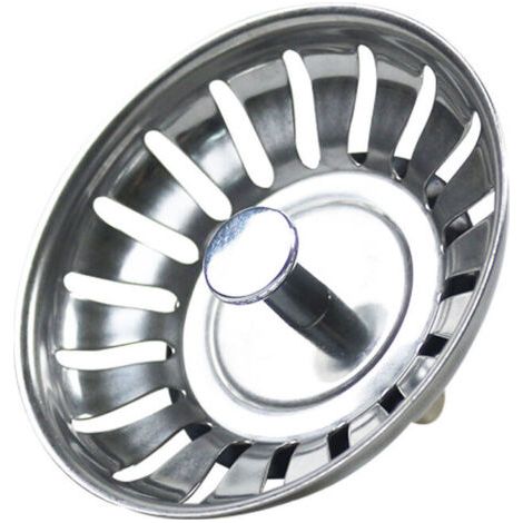 QORVA-Bouchon Evier Cuisine Inox- Filtre Evier Cuisine Universel (Dia: 80MM), Bonde Evier avec 18 Fentes, Grille Evier Cuisine Antiblocage, Panier pour Evier Inox Vidange Rapide, (1/5)