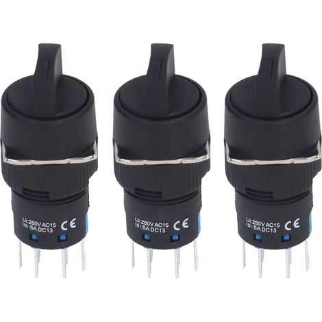 Sélecteur à 25 positions, autobloquant à 3 positions, rond de 16 mm, avec voyant vert, BEMLA1622XD/31YG (AC220V). (1/5)