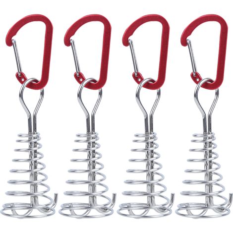 Crochet à Ressort en Acier Inoxydable pour Tente de Camping - Fixation de Corde Anti-Vent Extérieure (1/5)