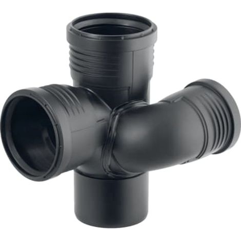 Geberit Silent-PP Derivazione a curva per pozzetto 87,5° sinistra, DN 90 / 70 / 90, 390.464.14.1