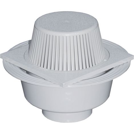Siphon de terrasse 200x200mm PVC avec crapaudine - Gris (1/3)