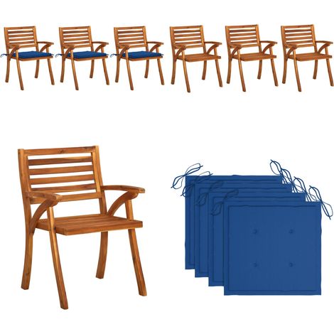Chaises à manger de jardin avec coussins lot de 3 Acacia massif - Chaise De Jardin - Fauteuil De Jardin - Acacia Massif - Meubles De Jardin - Mobilier De Jardin - Home & Living (1/5)