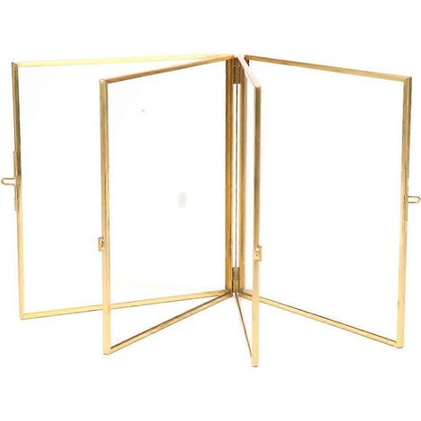 Support de Spécimen en Verre Double Face pour Plantes, Pince à Fleurs Séchées, Décor d'Intérieur, Ornement 14x16x1,5cm (1/5)