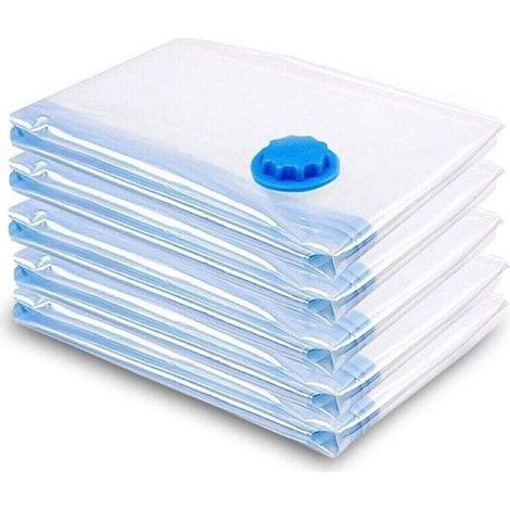 6x Sac de rangement - ANDIAMOs rangements- sous vide . XU.Housse Aspiration Compression Vêtements 40x60cm - Transparent - KZQ (1/4)