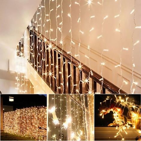 Guirlande Lumineuse Rideau - 300 LED - 8 Mode d\'éclairage - 3 x 3 m (1/4)