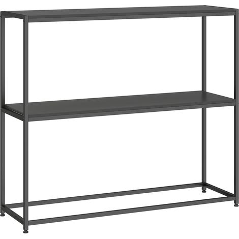 Consola de entrada 100 x 30 x 87 cm gran tablero gran estante almacenamiento funcional moderno minimalista de acero negro 210002705 (1/5)