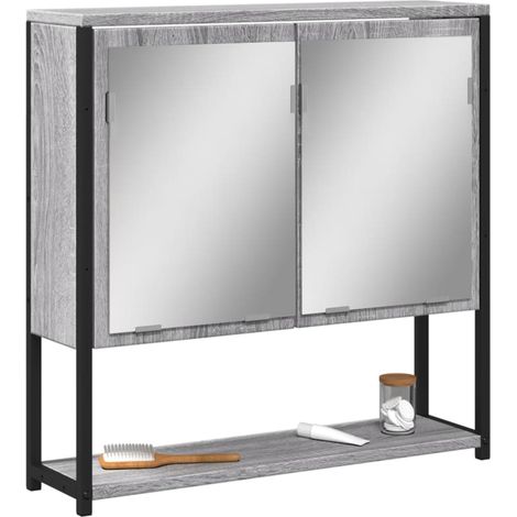 Bad-Spiegelschrank Grau Sonoma 60x16x60 cm Holzwerkstoff