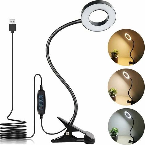 LED-Schreibtischlampe mit Klemme für Videokonferenzbeleuchtung, USB-Licht für Laptop-Zoom-Meetings (1/4)