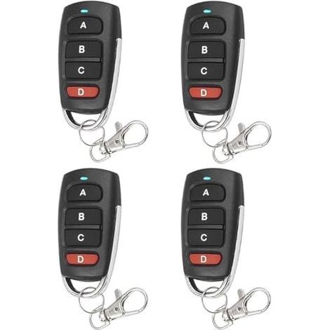 Applicable Lot De 4 TéLéCommandes Universelles Sans Fil 433 Mhz Pour Porte De Garage, Porte De Garage, Porte De Garage, Porte éLectrique (1/5)