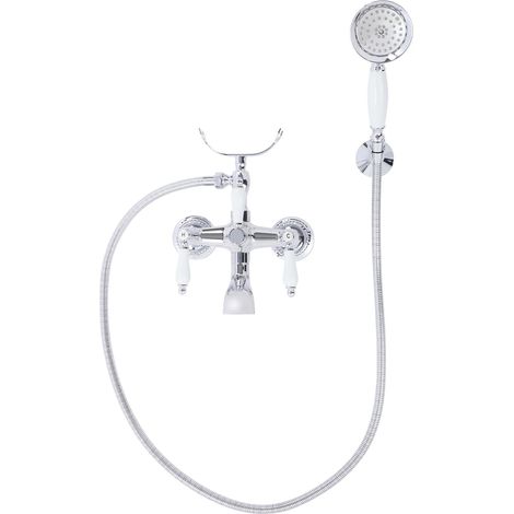 Grifo de baño vintage con ducha de mano y manguera de 150 cm (longitud de la manguera) - Para baño, ducha y bañera. (1/5)