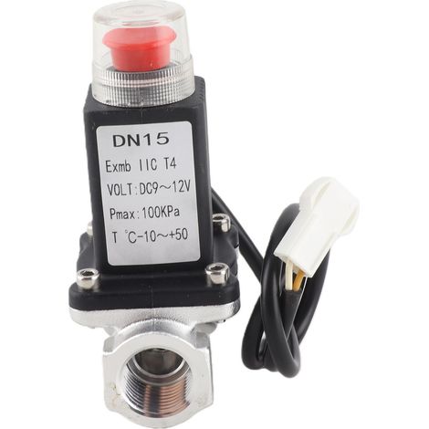 Ortviai Robinet de gaz électrique 12V DN15 Aluminium brossé à bobine bistable pour tuyauterie domestique (1/3)