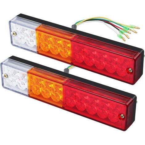 2 x feux arrière LED feu arrière clignotant 40 LED feu arrière universel 12 V 24 V pour camion remorque caravane UV bateau camping-car (1/4)