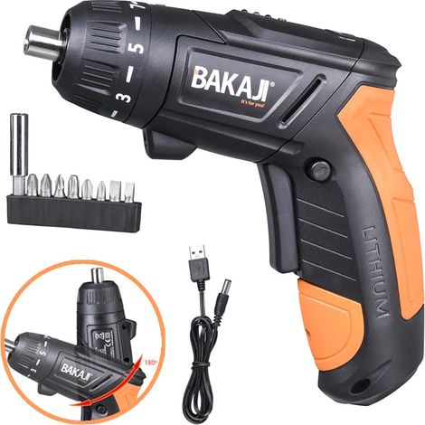 Avvitatore Mini Cacciavite Elettrico Cordless Trapano a Batteria 10 Punte e LED (1/7)