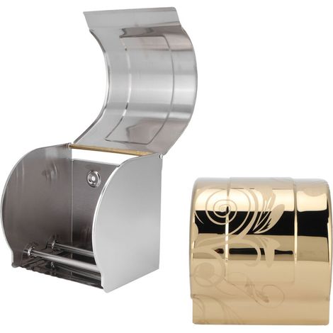 Porte-papier toilette en acier inoxydable doré étanche pour salle de bain (1/5)