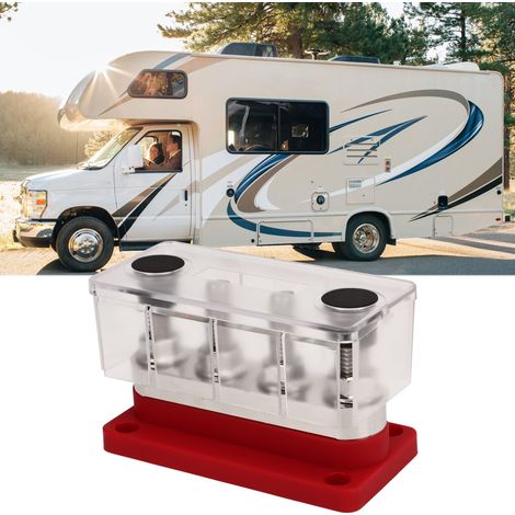 DC12V-48V 600A Stromschiene für Wohnmobil/Boot, Hochstrom-M10-Anschlussklemmen, 4-poliger Verteilerblock, rot (1/5)