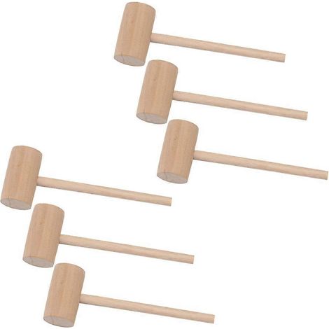 Lot de 6 mini maillets à pâtisserie en bois massif, pour la maison et le restaurant.-19X6.4CM (1/4)