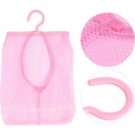 Mehrzweck-Aufbewahrungsbeutel aus Netzgewebe zum Aufhängen für Socken, Strümpfe, BHs, Unterwäsche, Badezimmer, Rosa (1/4)