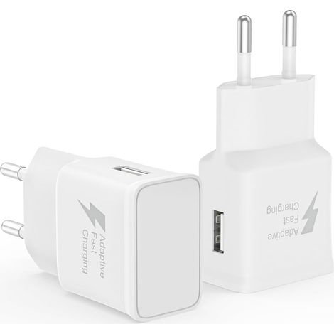 Prise USB 15W(2 Packs) Chargeur Rapide compatibles avec Les Samsung A16 A17 A15 A56 5G A55 A54 A52 A35 A34 S20 S10 S9 et Autres Smartphones appareils pour Une Charge Rapide (1/5)
