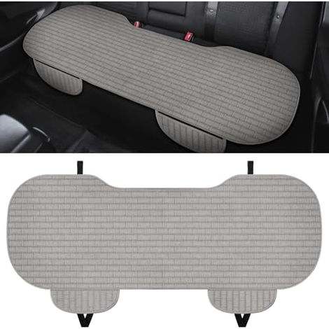 Coussin Siege Voiture,Housse de siège de Voiture en Tissu de Lin,Protection Siege Voiture,Protection Siege Arriere Voiture,Anti-Dérapant & Confortable Protection Banquette Arriere Voiture (Gris) (1/5)