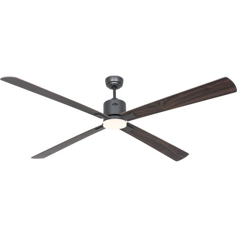 Ventilateur de plafond ECO NEO III 180, Gris basalte - Noyer/Cerisier, Wi-Fi avec éclairage (1/2)