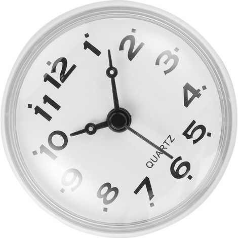 Horloge Étanche de Salle de Bain Ventouse Blanche en PVC, Design Silencieux et Anti-buée, Cuisine et Surfaces Lisses comme Miroir ou Carrelage (1/5)