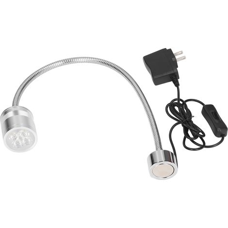 Lampe de travail LED magnétique 5W à col de cygne, lumière blanche, prise US 100-240V, éclairage d'atelier flexible (1/5)