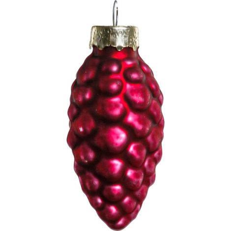 TrendLine Glas-Tannenzapfen rot 12 Stück 6 cm Weihnachtsdeko Kugeln Baum Lichter (1/2)