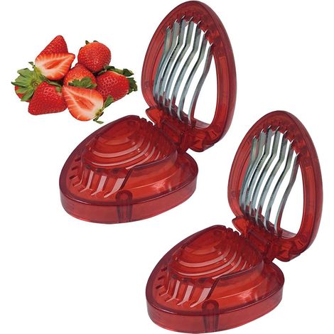 Slicer Fraises - Lame En Acier Inoxydable À 7 Lames - Outil De Cuisine Pour Découpe Précise De Fruits - 1 Pièce (1/5)
