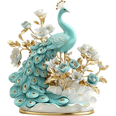 Estatua de pavo real de acrílico, escultura animal, -SCB1124