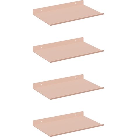 Mensola sospesa 4 pcs Rosa 30 x 18 x 2,5 cm Acciaio vidaXL