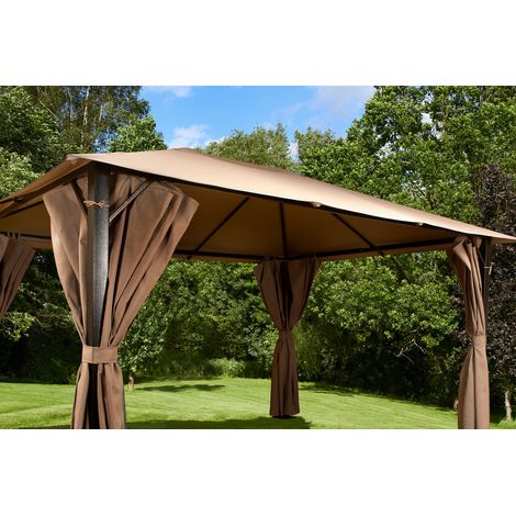 Venice Heavy Duty Square Gazebo - L210 x W210 x H260 cm - Mocha
