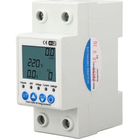 Interrupteur de Protection contre les Fuites WiFi 63A AC220V, Réenclenchement Automatique et Télécommande à Distance