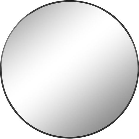 Miroir mural élégant en métal noir pour décor contemporain - Noir mat intense (1/4)