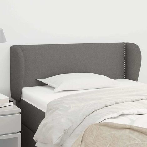 vidaXL Tête de lit avec oreilles Gris foncé 93x23x78/88 cm Tissu (1/5)